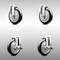 Service Caster 5 Inch 316SS Black Polyurethane Wheel Swivel Bolt Hole Caster Brakes SCC, 2PK SCC-SS316BH20S514-PPUB-BLK-2-TLB-2 - alternate 1